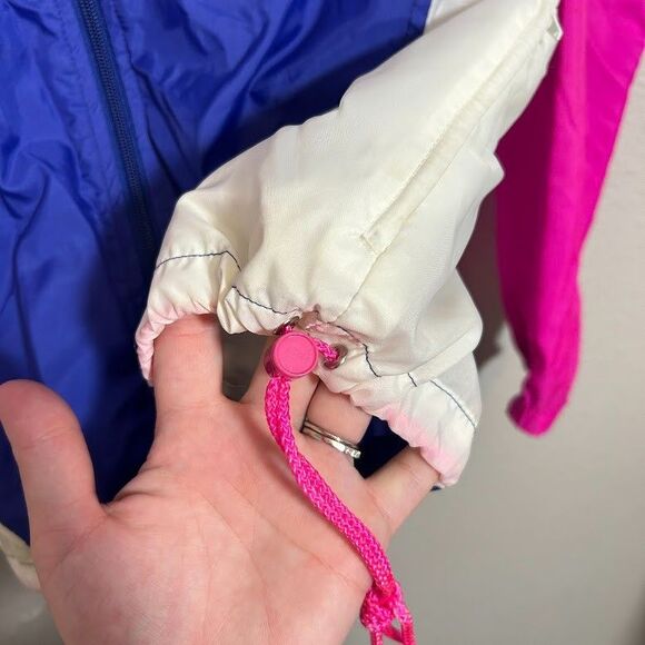 VTG 80s Nike Windbreaker Jacket S Silver Tag Color Block Full-Zip - Picture 6 of 10